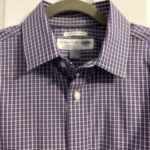 Men’s Old Navy Signature Slim Fit Button-down Shirt Blue Check Size M‎ NWT
